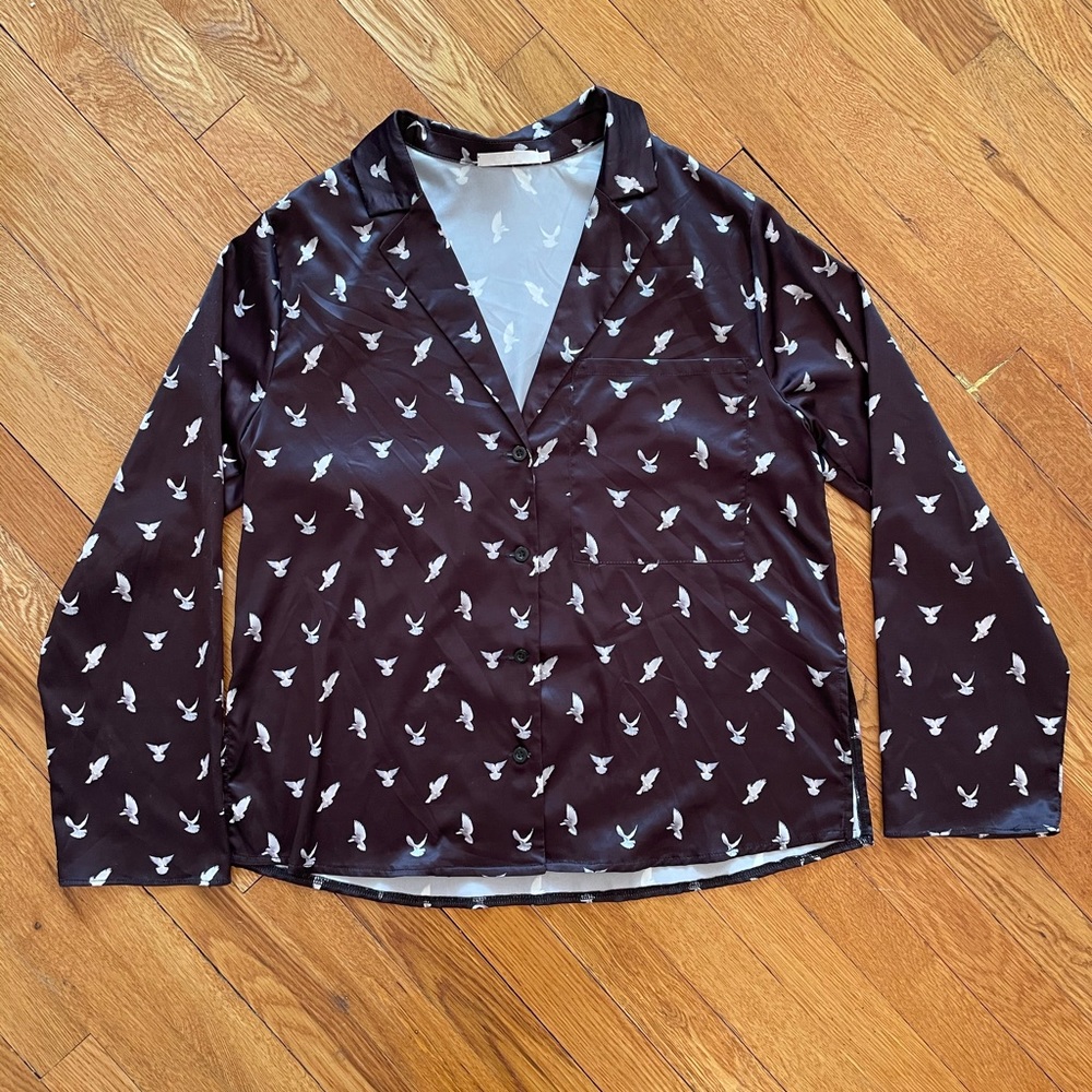 Silk “pajama” style blouse